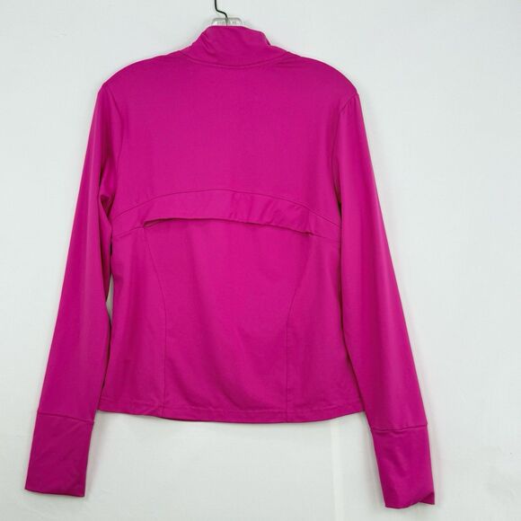 Apana Shirt Top Women’s Large Pink Yoga Long Sleeve Thumb Holes 3/4 Zip - Picture 2 of 16
